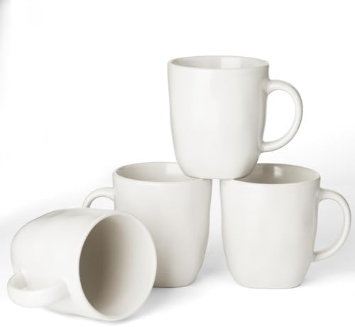 famiware Coffee Mugs Set of 4, Ocean Square 13oz Coffee Cup Set with Handle