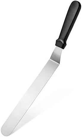 New Star Foodservice Angled Icing Spatula, 12 Inch Blade, 17 Inch Overall, Bakery-Grade Stainless Steel Offset Cake Decorating Spatula