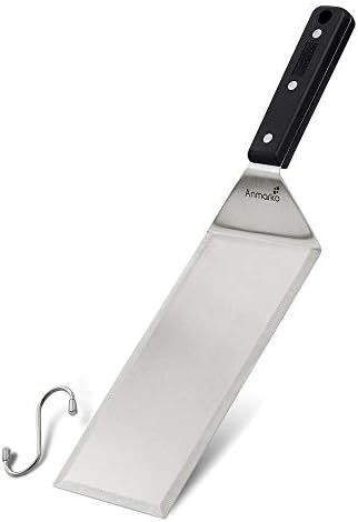 Turner 4x8 Stainless Steel Metal Griddle Spatula - Griddle Accessories 4 x 8 in Hamburger Turner Scraper - Pancake Flipper - Great for BBQ Grill and Flat Top Griddle - Commercial Grade