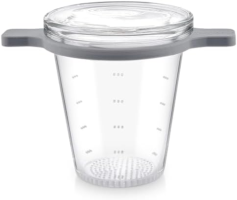 Teabloom Patent-Pending Purity Glass Tea Infuser with Lid – 3.3 Borosilicate, Laser-Perforated Filter, Universal Fit for Cups & Teapots, Toxin-Free Brewing for Whole-Leaf Tea