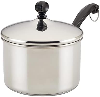 Farberware Classic Series Stainless Steel Sauce Pan with Lid, 2 Qt, Silver