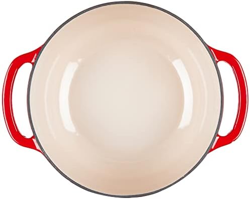 Lodge Essential Enamel Cast Iron Dutch Oven, 4.5 Quart, Solid Red