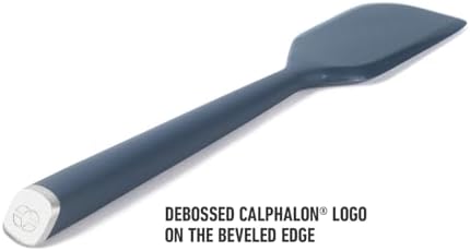 Calphalon Edge Silicone Scraper, Flexible Kitchen Scraper Spatula with Reinforced Core, Heat-Resistant Nonstick-Safe Tool for Baking, Mixing & Cooking, Navy Blue