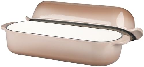 EDGING CASTING Enameled Cast Iron Loaf Pan with Lid, Bread pan, Dutch Oven Bread pan for Homemade Sourdough Bread Baking, 12.5x5.5 inch, 5qt, Mocha