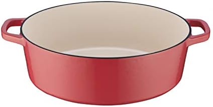 Cuisinart Chef's Classic Enameled Cast Iron Dutch Oven with Lid, Porcelain Enameled Interior, Oven Safe, Induction Compatible, 7-Quart, Oval, Peony Pink