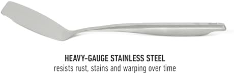 Calphalon Prime Solid Turner, 13-Inch Stainless Steel Solid Spatula, Heat Resistant for Searing and Flipping, Weighted Handle for Balanced Control