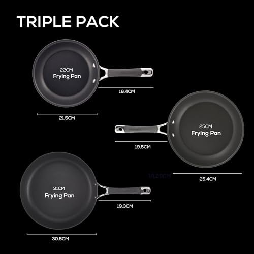 Circulon Radiance Hard Anodized Nonstick Frying Pan Set, 3-Piece, Gray