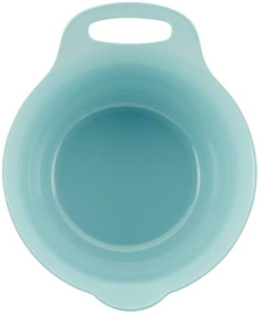 Rachael Ray Tools and Gadgets Nesting / Stackable Mixing Bowl Set with Pour Spouts and Handle - 4 and 5 Quarts, Light Blue and Teal