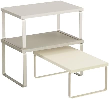 SONGMICS Cabinet Organizer Shelf, Set of 3 Spice Rack, Kitchen Storage