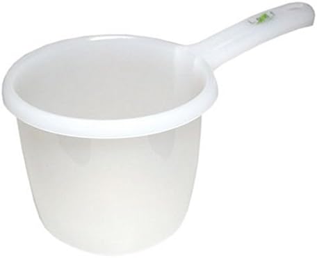 JapanBargain 3042, Lot of 10 Japanese Plastic Water Ladles Bath Ladle Dipper Filipino Tabo Flat Bottom Bath Water Scoop, Made in Japan (10, White)