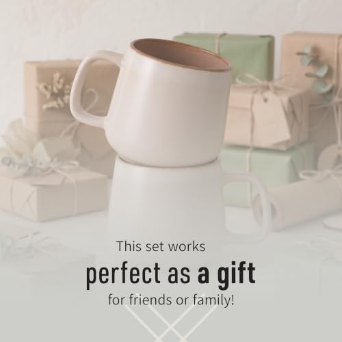Ava Nord Large Stoneware Ceramic Coffee Mugs Set of 2 | 20 oz | Rose Sand