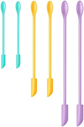Silicone Spatula Set 6Pcs, Mini Jar Scraper for Makeup & Food