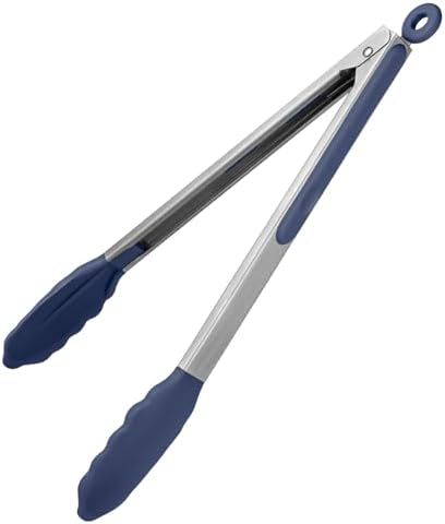 U-Taste Kitchen Tong for Cooking, 600ºF Heat-Resistant, 12in/Midnight Blue
