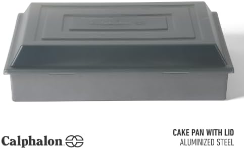 Calphalon Titan Bake Pan with Lid, 13 x 9 Inch Cake Pan, Baking Cake Pan, Nonstick 2-Pack Bakeware Set, Aluminized Steel PFOA-Free for Even Heating, Commercial Quality Baking