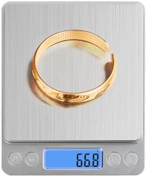 Small Digital Food Scale Ounce/OZ and Gram Scale, Kitchen Scale 3000g/0.1g High Precision for Baking, Soap Making, Jewelry, Includes 2 Trays and Batteries, 9 Units, Tare Function, Easy to Store