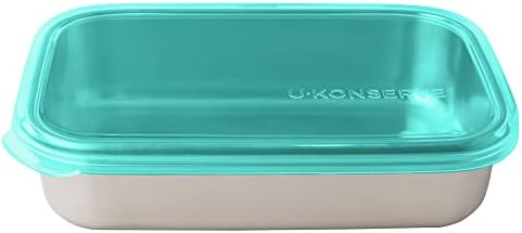 U-Konserve 25 oz Stainless Steel Food Container Bento Box Teal Silicone Lid