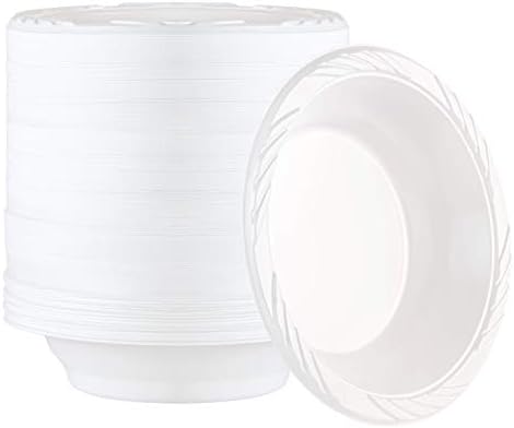 100 Count Disposable 18 ounce White Plastic Soup Bowls