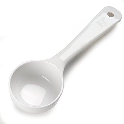 Carlisle FoodService Products Measure Miser Solid Measuring Spoon with Short Handle, 3 Ounces, White, 1 Count (Pack of 1)