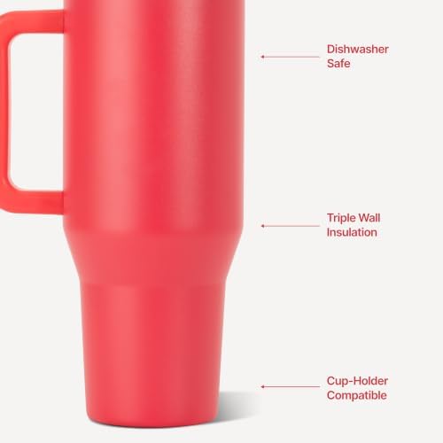 HydroJug Traveler 32oz, Insulated Tumbler with Handle & Straw, Fruit Punch