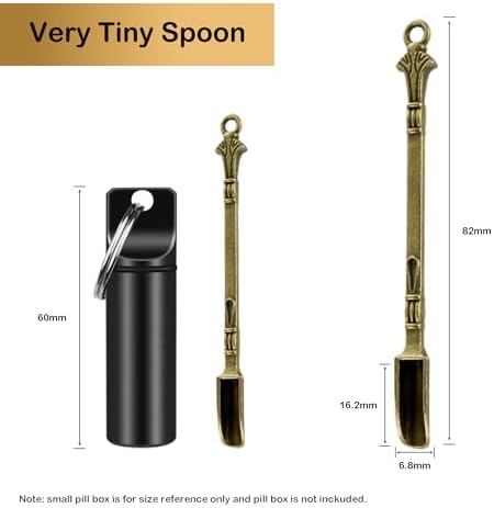 6-Pack Mini Spoons Metal Tiny Shovels 3-Inch Small Medicine Spoon