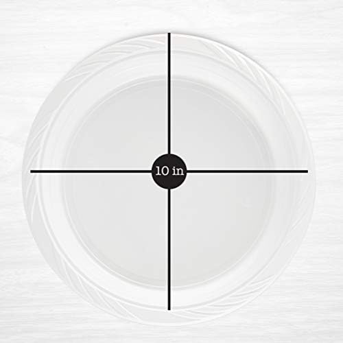 400 Count Disposable 10 Inch White Plastic Dinner Plates Extra Large