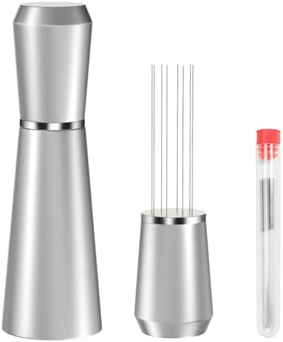 Jeymei WDT Espresso Distribution Tool, Silver Espresso Whisk with 8 Needles