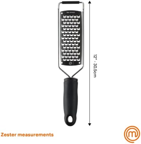 MasterChef Cheese Grater Handheld, Stainless Steel, Non Slip Grip, 12"