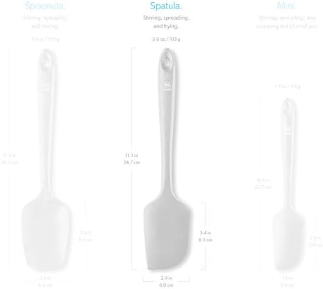DI ORO Large Silicone Spatula - 600F Heat Resistant, Stone
