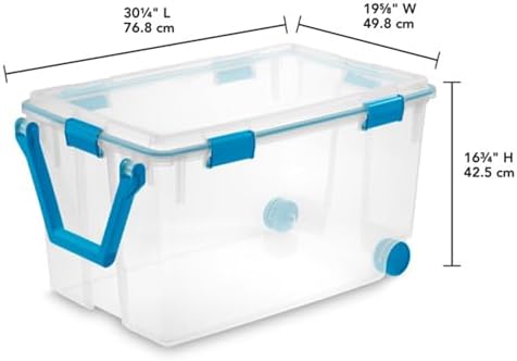 Sterilite Gasket Storage Box with Lids for Home & Office, 120 Quart, 3-Pack