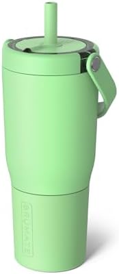 BrüMate Resa 25oz 100% Leakproof Travel Tumbler with Handle & Straw | Flexible SoftSip Straw | Silicone Sleeve for Durability | Stainless Steel | Cup Holder & Travel Friendly Water Bottle | (Kiwi)