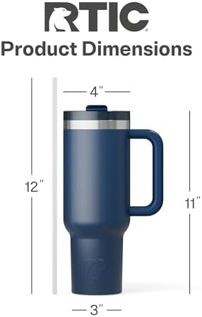RTIC 40oz Road Trip Tumbler, Insulated, Ceramic Lined, Navy
