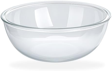 6.3 Qt Large Glass Mixing Bowl,11-1/2" Clear Glass Salad Cooking Bowls