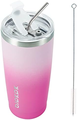BJPKPK 20 oz Coffee Tumbler with Lid & Straw, Insulated Stainless Steel Mug