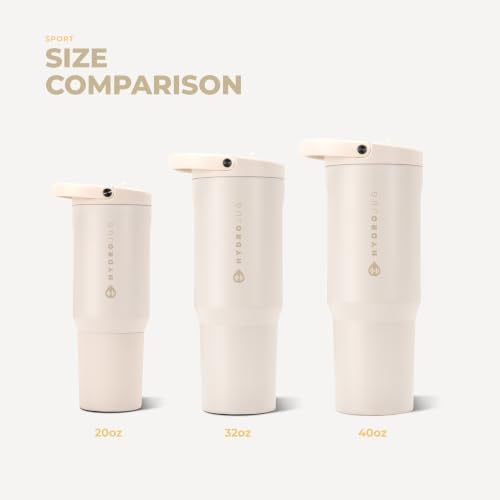 HydroJug Sport 20 oz Insulated Stainless Steel Water Bottle, Cream