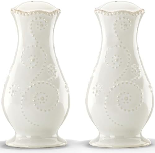 Lenox French Perle White Tall Salt and Pepper Set -