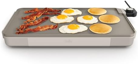 bella 12 x 22 Electric Ceramic Nonstick, Nontoxic Griddle, Oatmilk