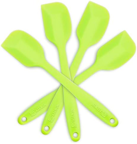 4-Piece Silicone Spatula Set with Stainless Steel Core, Green
