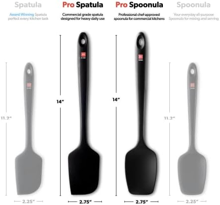 DI ORO Silicone Spoonula & Spatula Set - XL Pro, 600F Heat Resistant