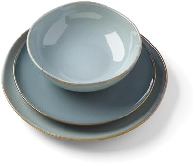 Oneida 897199 Organic Shades 12-Piece Dinnerware Set, Slate Blue