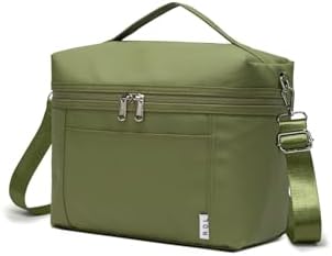 NOL Insulated Lunch Bags for Women Cooler Bag Lightweight Nylon Waterproof Lunch Box for Work - Small, Amy green