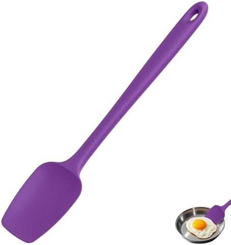 U-Taste 14" Long Silicone Spoonula, 600°F High Temp Spoon Spatula, Purple