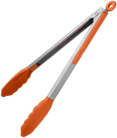 U-Taste Kitchen Tong for Cooking, 600ºF Heat-Resistant Silicon, 12in/Orange
