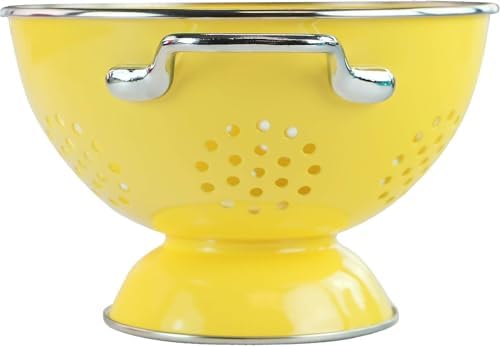 Calypso Basics by Reston Lloyd Powder Coated Enameled Colander, 3 Quart, Lemon
