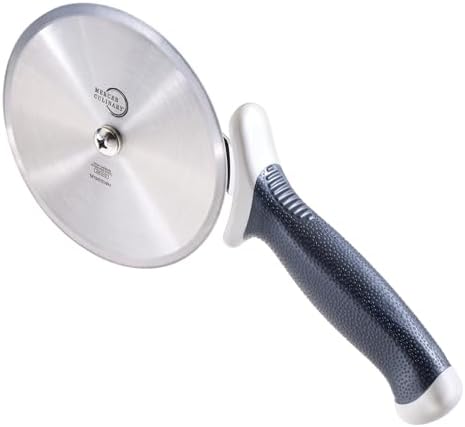 Mercer Culinary Millennia Pizza Cutter with White Handle, 5 Inch Wheel, Stainless Steel