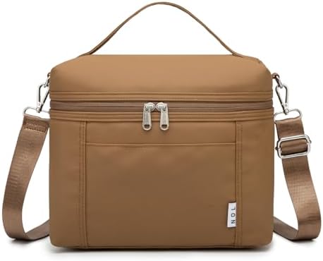 NOL 8L Insulated Lunch Bag for Women, (Medium(normal), Brown