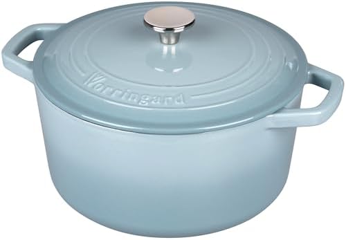 VORRINGARD Enameled Cast Iron Dutch Oven Pot with Lid, for Bread Baking, Round Bread Oven- include Sourdough Bread Baking Supplies Set, 6QT, Sea Salt