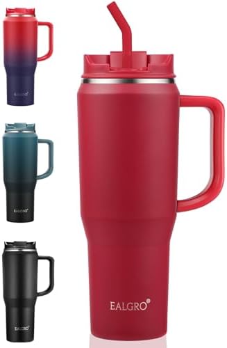 EALGRO 40 oz Tumbler with Handle, Insulated Tumblers with Lid and Straw
