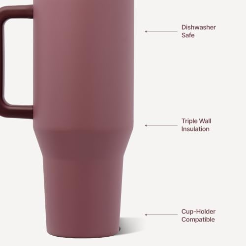 HydroJug Traveler 32oz, Insulated Tumbler with Handle & Straw, Canyon Rose