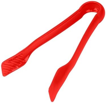 DecorRack 3 Piece Plastic Tong Set, 6-8-10 in Heavy Duty (Pink, Red)
