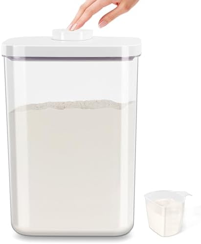 6 Qt Flour Sugar Storage Containers with Pop-up Lid Airtight 11 Lb Rice Bin